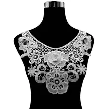 Водорастворимое кружево своими руками цветочный воротник полиэстер вышивка воротник Поддельный Воротник трехмерная полые вышивка воротник