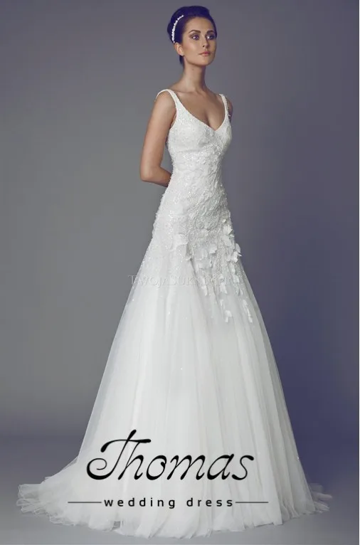 19 изысканных элегантных a-gola v linha com apliques em tule branco vestidos de Casamento vestidos de noiva Свадебные платья