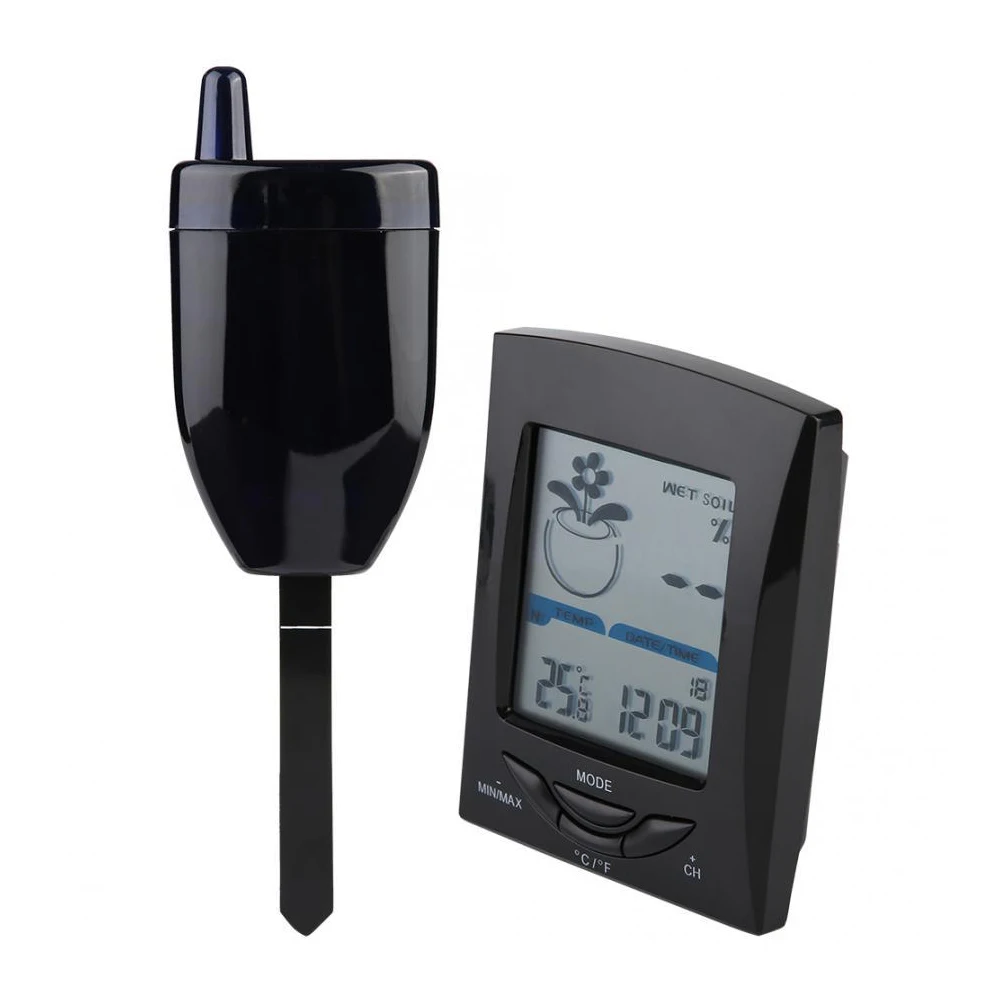 

Garden Accurate Temperature Clock Soil Moisture Tester With Wireless Sensor Plant LCD Display Humidity Meter Indoor Outdoor Tool