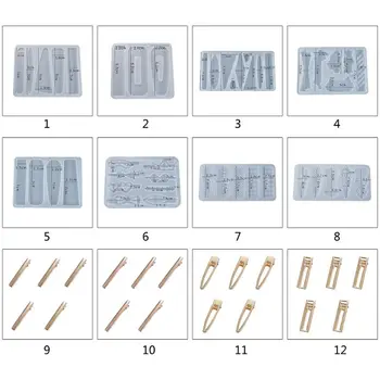 

Crystal Epoxy Resin Mold Hair Clip Barrette Casting Silicone Mould DIY Crafts Jewelry Hairpin Making Tools