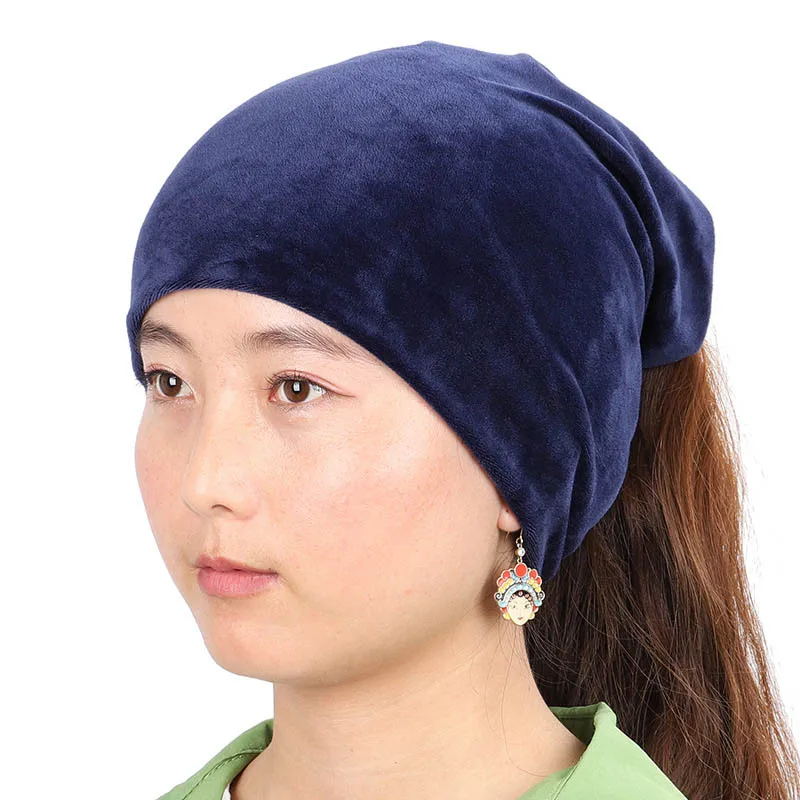 

Autumn and Winter Variety Hat Gold Velvet Bib Solid Color Headgear Men's and Women's Headgear Warm Headgear