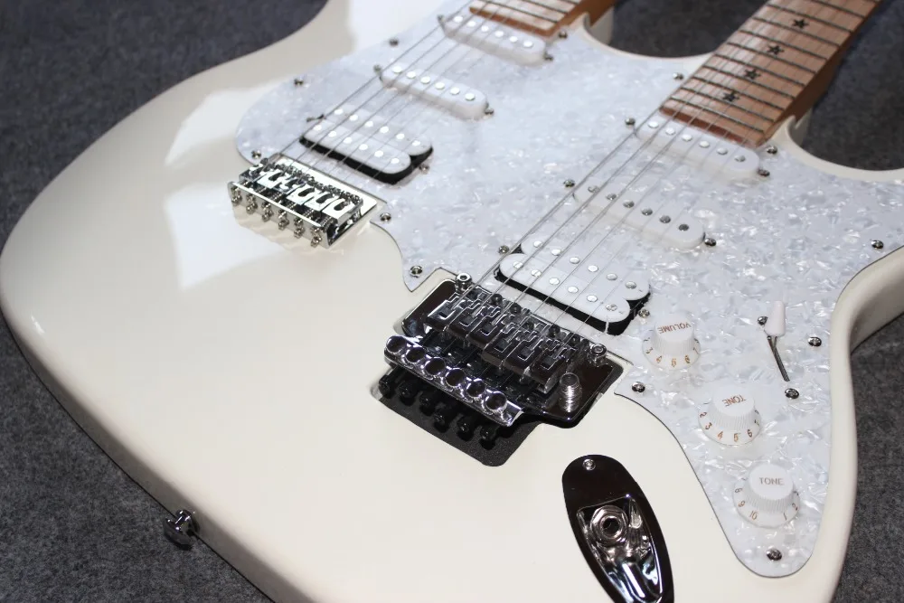 Электрогитара. 12-6 струн с двойной шеей белый gitaar. oem guitarra. Реальные фотографии