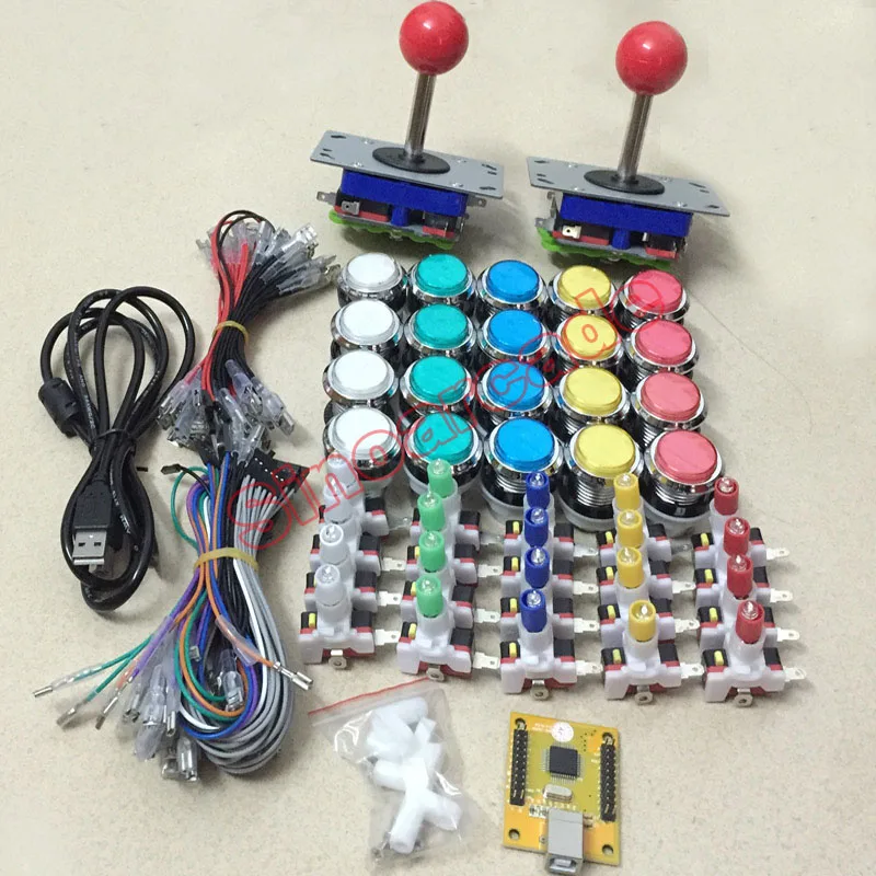 Pls inform us colors Аркадный джойстик DIY Kit Нулевая задержка аркадный DIY Kit USB энкодер для ПК аркадный джойстик+ кнопочные кнопки для аркадных шкафов Mame - Цвет: Pls inform us colors