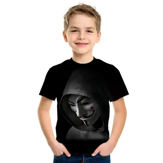 Г. Футболка с 3d принтом фильма V for Vendetta летние модные топы для мальчиков и девочек, рубашка детская одежда с принтом детская футболка - Цвет: NT-1147