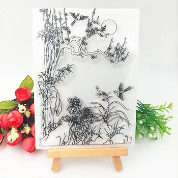 

11*16cm moon bamboo Transparent Clear Stamps / Silicone Seals Roller Stamp for DIY scrapbooking photo album/Card Making