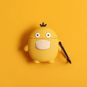 

for apple Bluetooth headset Wireless Earphone Case 3D Cute Duck Covers For airpods 1 2 soft Silicone protective cover with hook