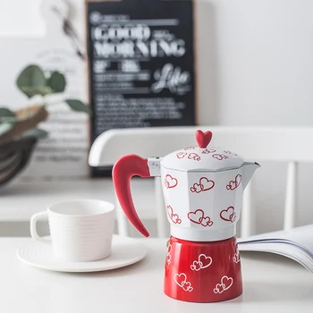 

Mocha Latte Coffee Maker Italian Moka Espresso Cafeteira Percolator Pot 6Cup Stovetop Coffee Maker 150Ml