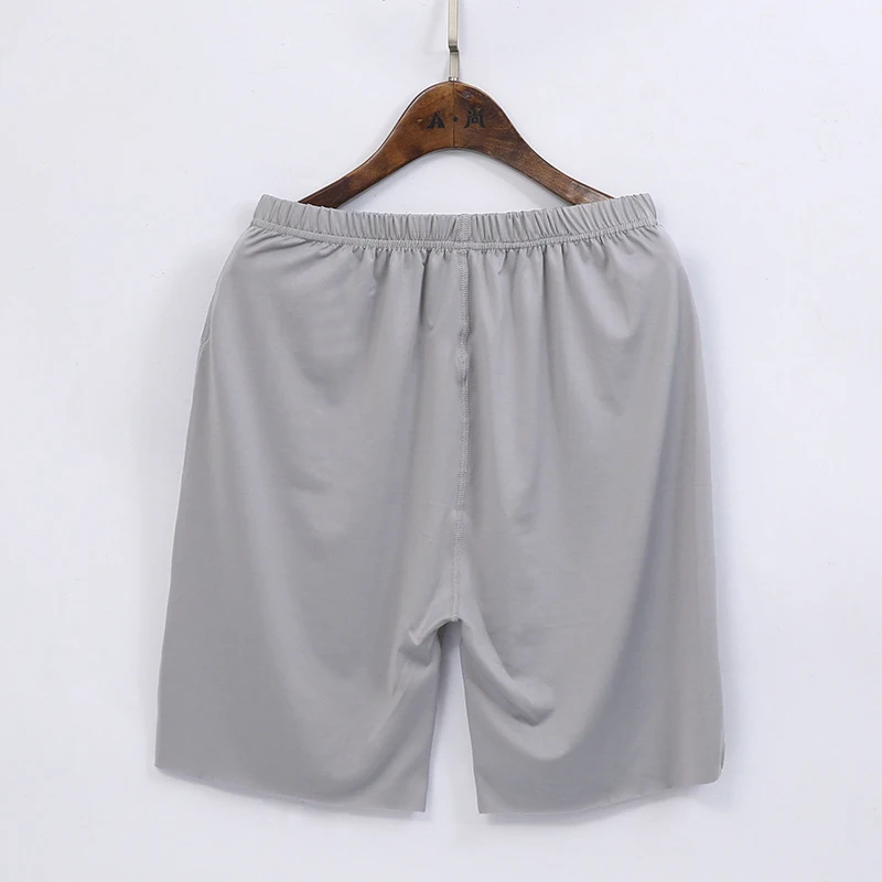 Men's Ice Silk Sleep Bottoms Casual Solid Homewear Elastic Thin Shorts Underwear Male Plus Size 5XL Breathable Sleepwear Pants 5