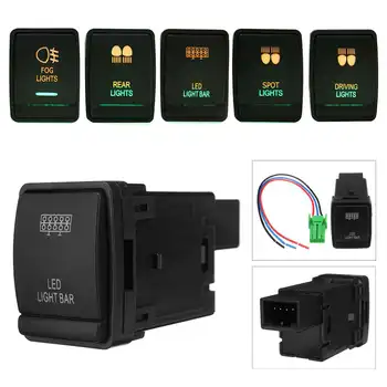 

Plastic 12V LED Push Switch Driving Light Bar On Off Rocker Toggle Switch Dual Color for Nissan Navara NP300 Pathfinder X-Trail