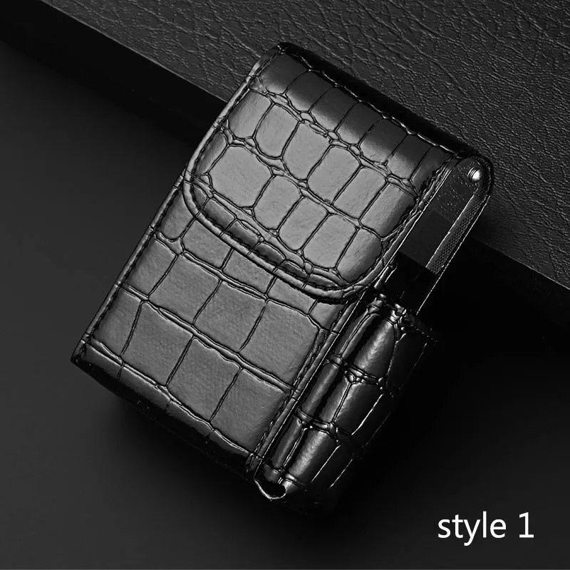 style 1 Мужские принадлежности Smoker приспособления для курения сигарета коробка чехол для зажигалки сигары название чехла карта контейнер для хранения хороший подарок искусственная кожа - Цвет: style 1