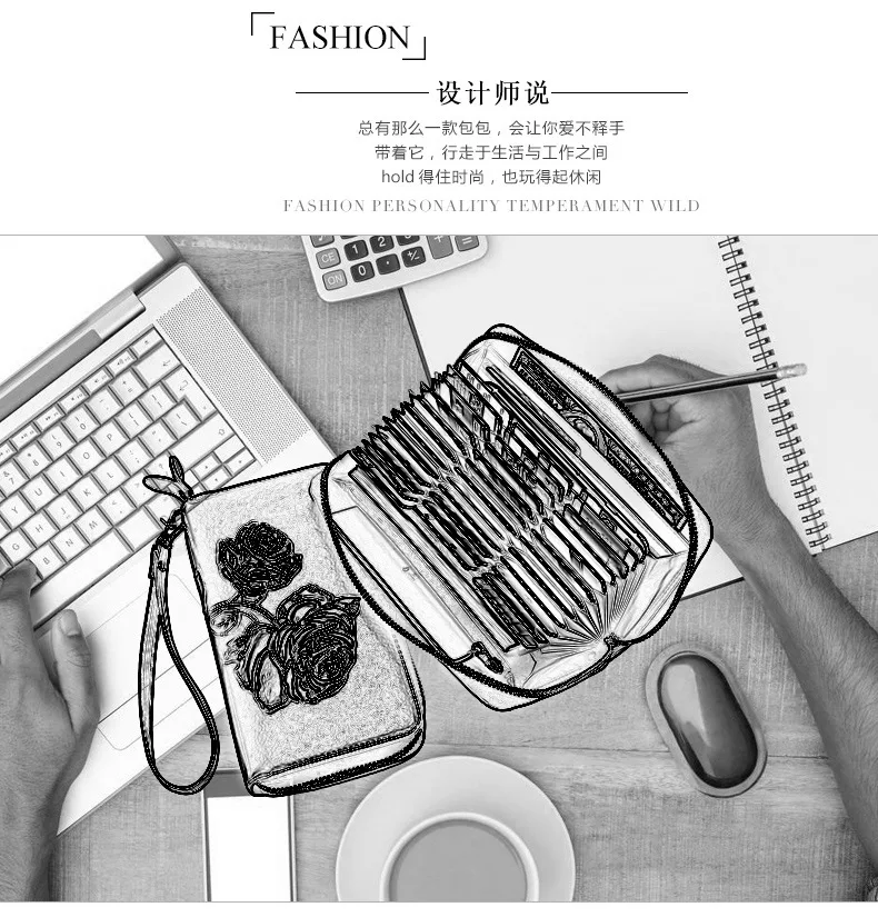 Длинный кожаный кошелек для женщин, импортные товары, Rfid, Модный женский кошелек, длинный, много карт, вместительный, женский кошелек