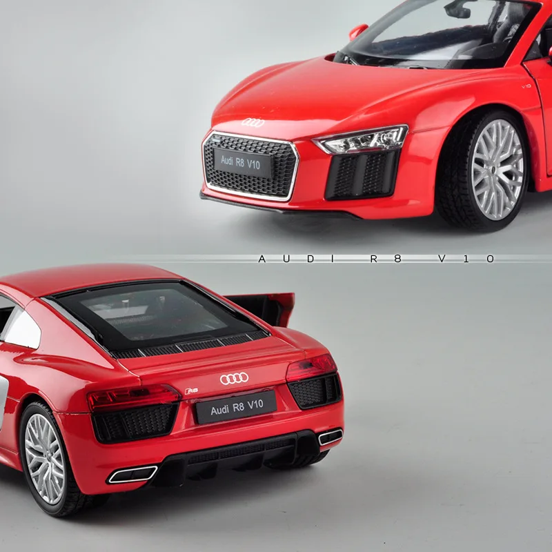 Welly 1:24 Audi R8 V10 Розовая модель автомобиля из сплава моделирование украшения