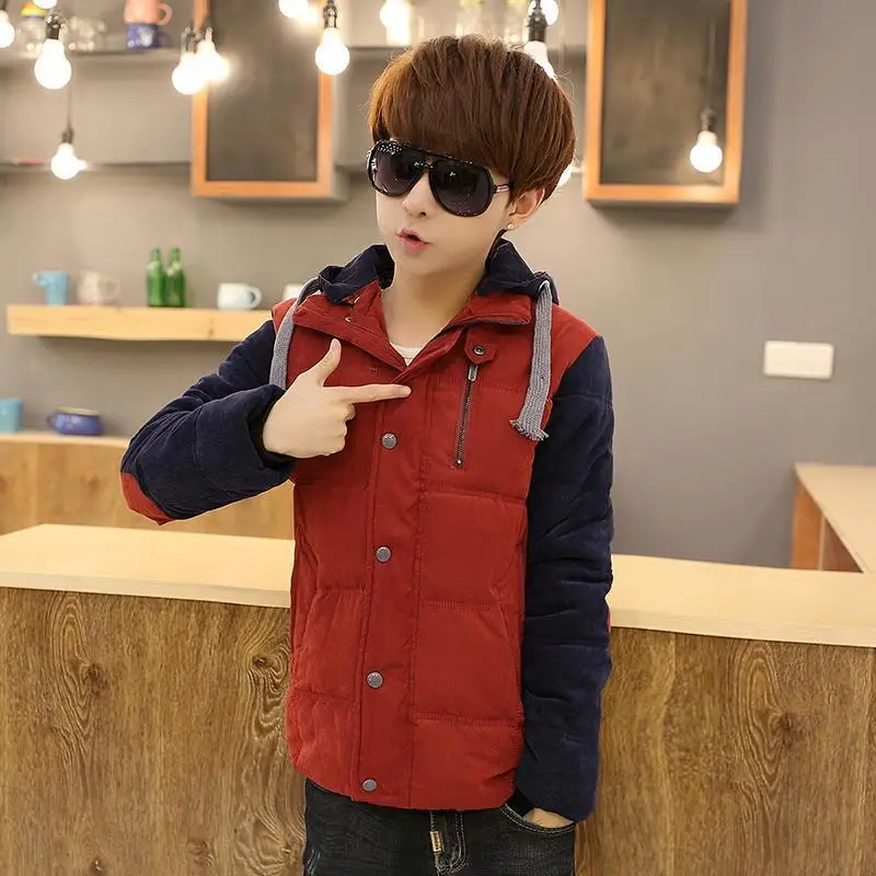 12 Cotton-padded Clothes 13-14-15-16-17-18 Students Large CHILDREN'S Cotton-padded Jacket Junior High School-Year-Old Boy Autumn