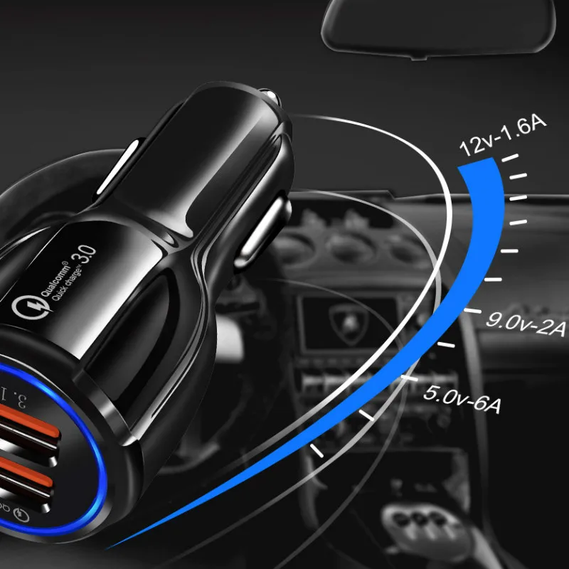 3.1A двойное USB Автомобильное зарядное устройство 3,0 Быстрая зарядка для Volvo Ford focus VW Volkswagen JETTA MK6 GOLF 5 6 7 для Skoda Fabia