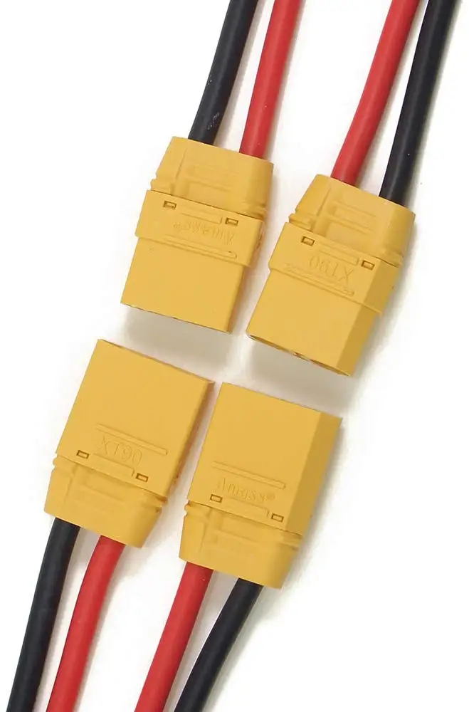 Amass 2 пары XT90 косички XT90 провода XT-90S XT 90 штекер и разъем 150 мм 12AWG кремниевый провод для RC Lipo батареи