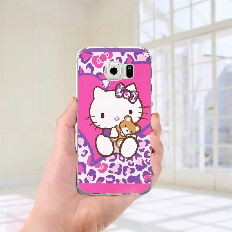 Мягкий чехол для Samsung Galaxy A10 A20 A30 A40 A50 A60 A70 A80 A90 J1 J2 J3 J5 J7 Prime Pro Привет котенок Hello Kitty с