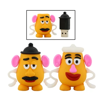 

100% Real Capacity Cute Toy Story Mrs Mr Potato Model Pen Drive 8GB 32GB Usb Flash Drive Pendrive Memory Stick Gift