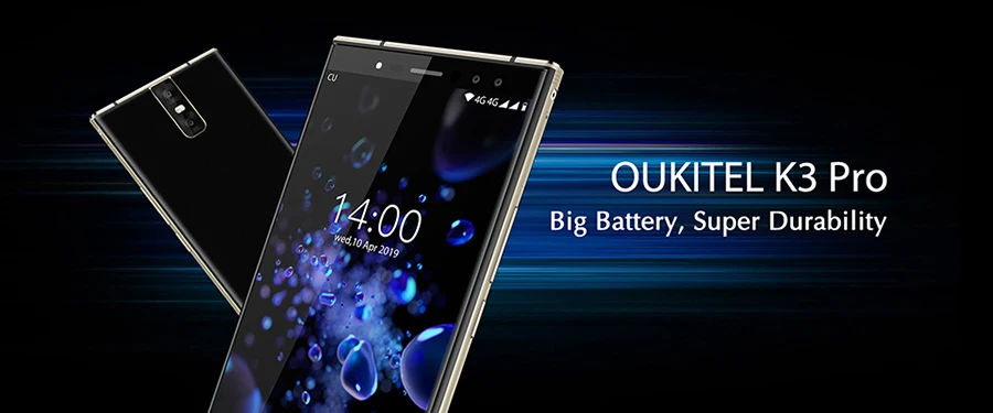 Смартфон OUKITEL K3 Pro, 4 Гб+ 64 ГБ, Android 9,0 Pie, Восьмиядерный процессор MT6763, FHD 5,5 дюйма, 6000 мАч, Face ID, 9 В/2 А, флэш-зарядка, мобильный телефон