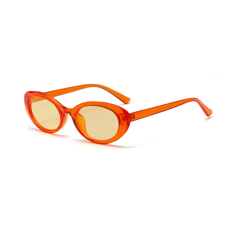 Маленькие размеры, Овальные Солнцезащитные очки для женщин, яркие цвета, модные солнцезащитные очки, розовые, желтые, фиолетовые, градиентные очки для женщин, UV400 81381 - Цвет линз: yellow