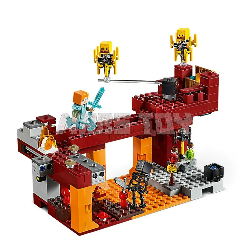The Blaze Bridge Building Blocks With Steve Action Figures Compatible 21154 Bricks Sets Toys For Gifts Kids The Blaze Bridge Building Blocks With Steve Action Figures Compatible 21154 Bricks Sets Toys For Gifts Kids