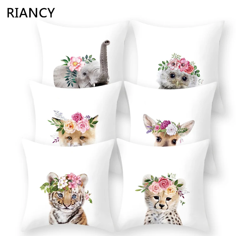 Сова Животные узорчатый чехол полиэфирная Подушка Чехол Декоративные подушки