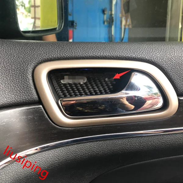Подходит для Jeep Grand Cherokee- из настоящего углеродного волокна внутренняя дверная крышка чаши отделка 4 шт