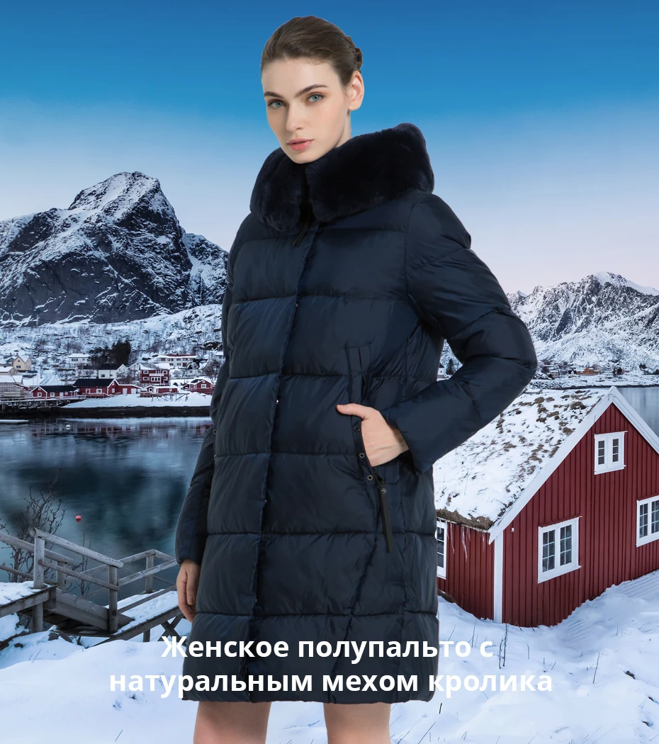 Новая зимняя Женская куртка высокого качества меховой воротник из кролика Рекс Женские пальто Модные женские куртки утолщенные женские GWD18267