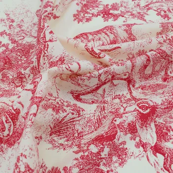 

The red forest animals reactive dyeing cotton fabric for dress shirt bazin riche telas por metro tissu au metre tissus