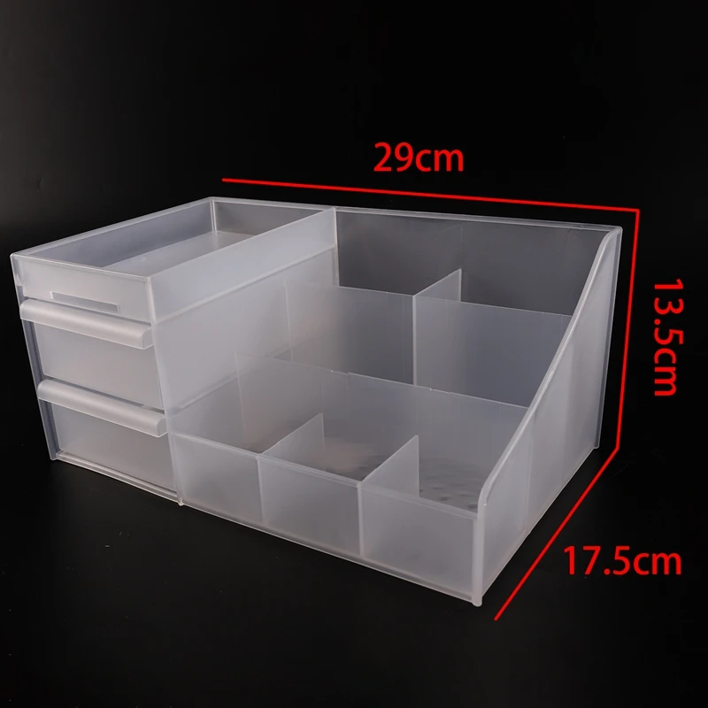 Transparent Large Makeup Organizer Plastic Storage Boxes Makeup Lipstick Organizer Cosmetic Brush Organizer Storage Jewelry Box
