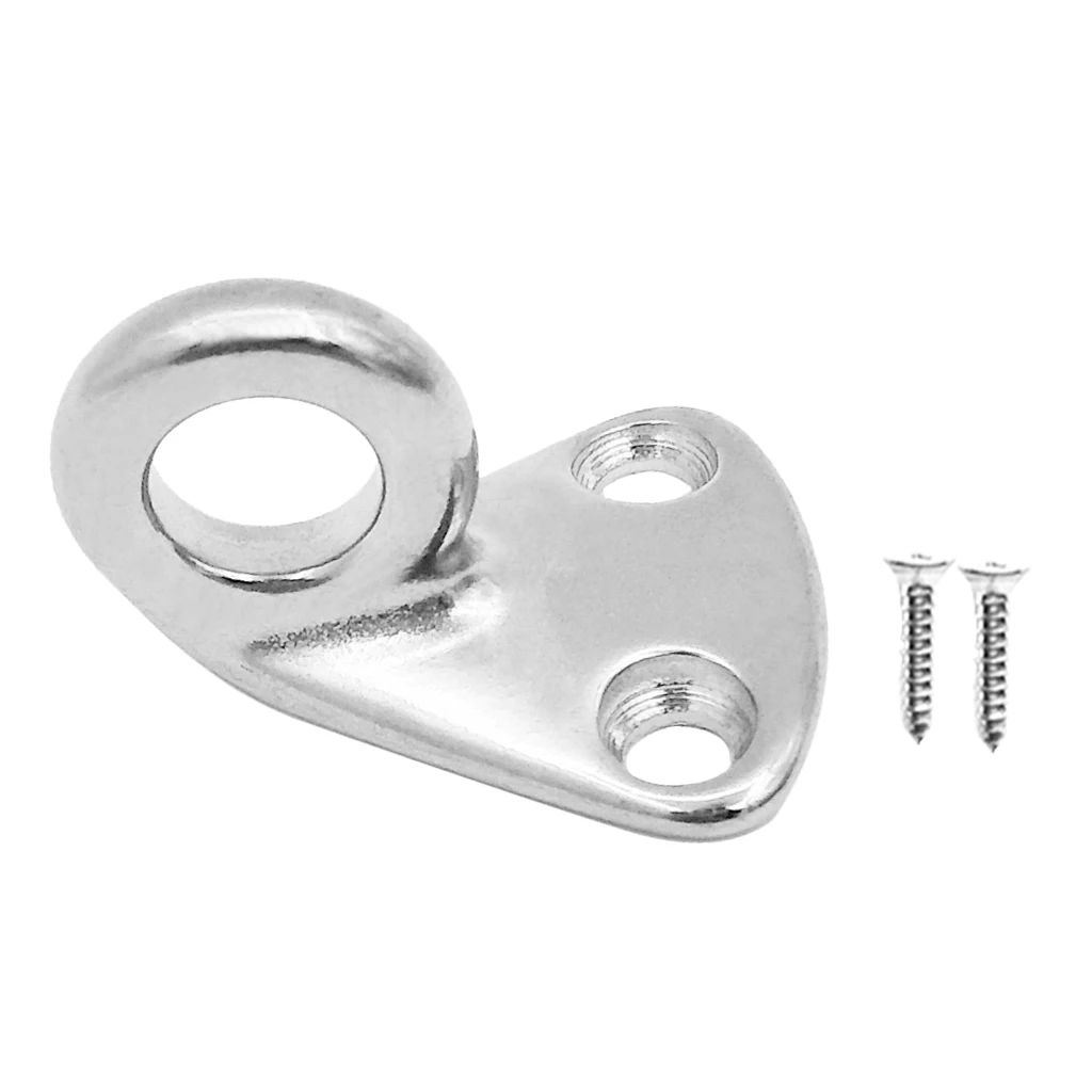 Coat Hat Hook Eye Plate Boat Ring - Marine Grade 316 Stainless Steel