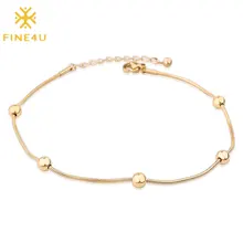 FINE4U B215 браслет-цепочка из нержавеющей стали в виде змеи для мужчин и женщин цвета розового золота шарообразные браслеты унисекс ювелирные изделия