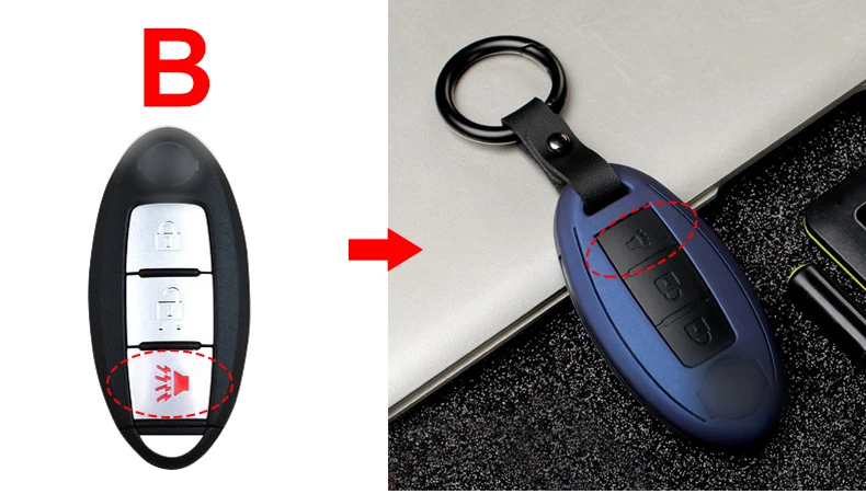 Cover chiave telecomando per Nissan Rogue XTrail T32 T31 Qashqai J11 J10 dà i colpi Tiida Pathfinder Murano Juke - H2daeec9919ba424a95be9332d1740681v