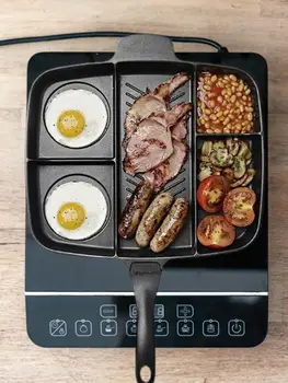 

Five-in-one Frying Pan Multi-purpose Aluminum Alloy Non-stick Smoke-free Open Flame Fry Egg Pancake Home Breakfast Baking Pan