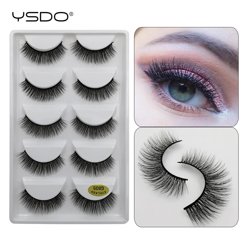 Ресницы YSDO искусственные 3d ручной работы 5 пар для макияжа|mink eyelashes|3d mink eyelashesfalse