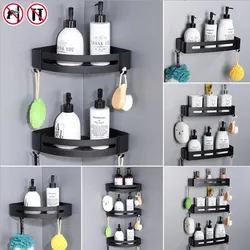 Aluminium Bathroom Shelf Toilet Kitchen Vanity Triangle Towel Storage Wall-Free Punching Wall Hanging Bathroom accessories  baño
