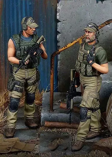 1/35 масштаб американская стрелка 2 солдат миниатюрные сцены неокрашенные DIY сборка статическая фигурная Смола модельные наборы