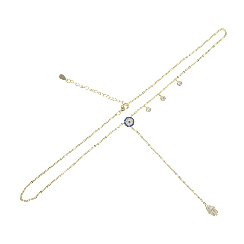 Collier Rushed Collares Новое поступление золотого цвета очарование Cz капля диско слеза