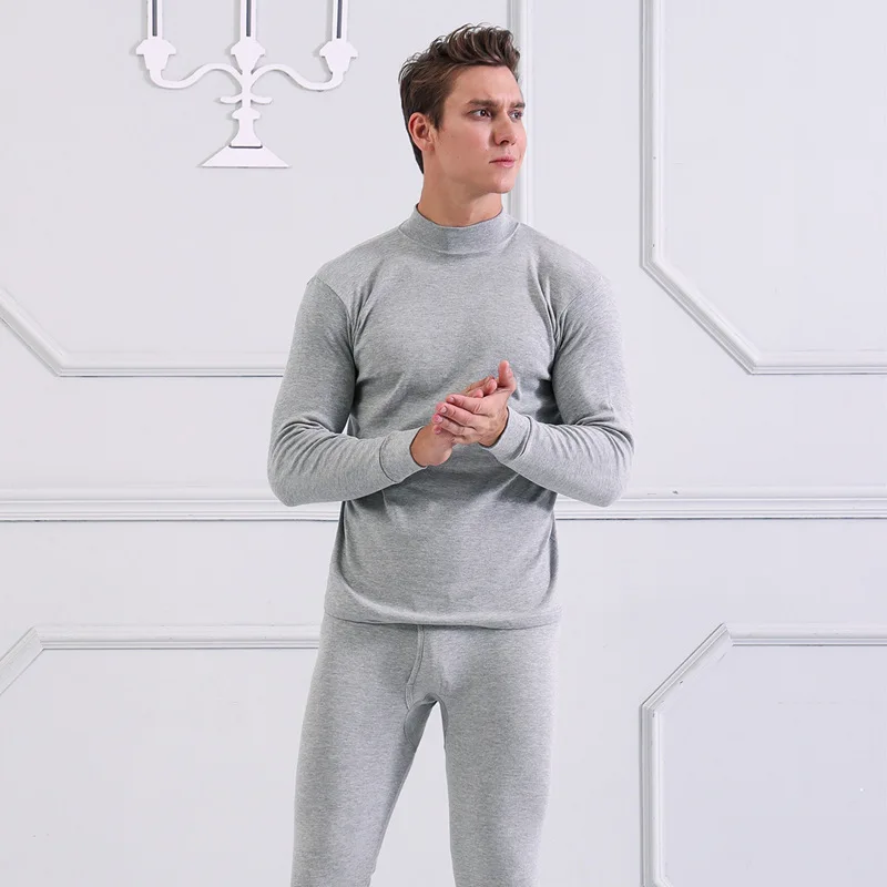 Кальсоны зимние толстые мужские комплекты термобелья мужские кальсоны осень зима рубашка+ брюки комплект теплый плюс бархат Размер M L XL XXL - Цвет: man Warm suit