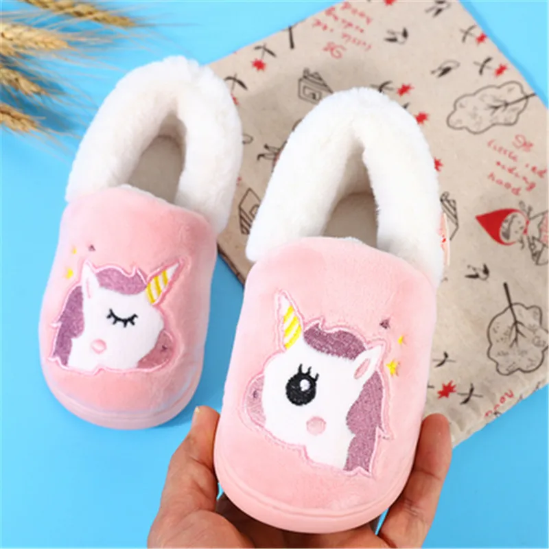 Кроссовки Детские с мультяшным единорогом хлопок Нескользящие домашняя обувь