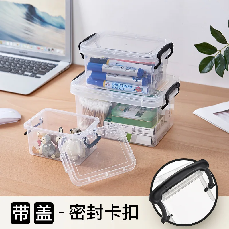 

Thick Transparent Storage Box Small Plastic Transparent Storage Box Cosmetics Creative Solid Color Transparent Storage Box