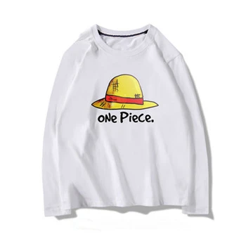 

One Piece Anime T-shirt Spring Autumn Men Black White Grey Cotton Long Sleeve Tops Mens O-neck Loose T Shirt Men Clothing Tees