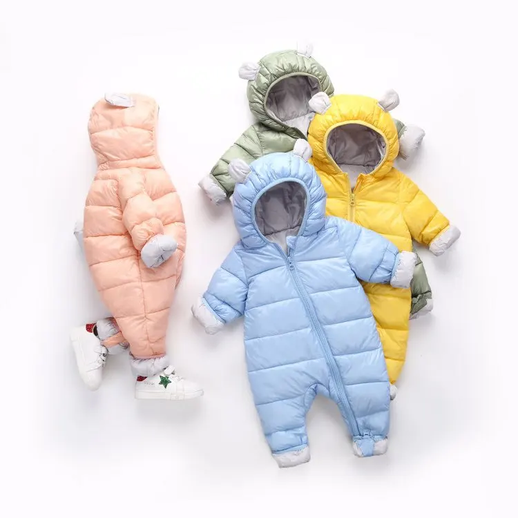 

Rui cheng 2018 Winter New Style Korean-style Cotton Onesie Newborns Rabbit Eared Candy-Colored Cotton Romper Direct Supply