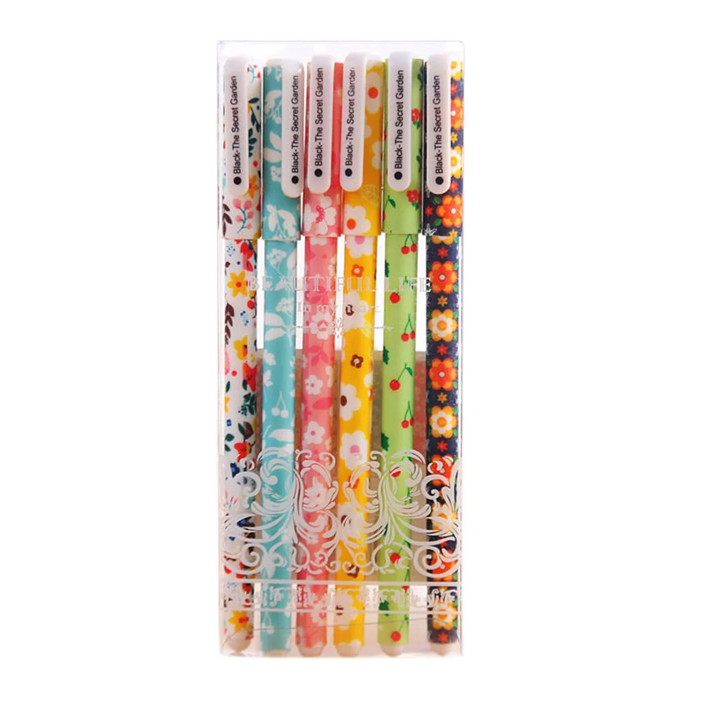 Roller Ball Pen 6pcs/Set Black/Colorful Students Writing Tool Office Accessories 15cm Creative Stationery Gift School Supplies