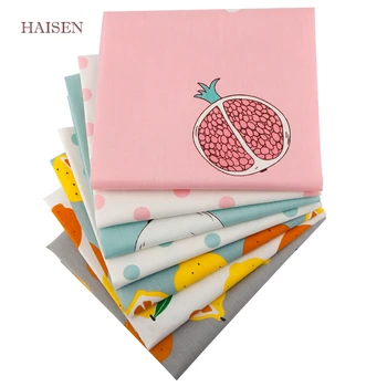 

Haisen,Fruit Series Twill Printed 100% Cotton Fabric For DIY Quilting Sewing toys tildas Patchwork Cloth Material 7pcs 40x50cm