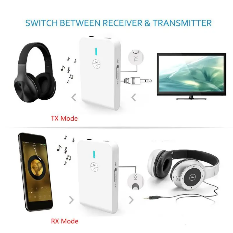 2 в 1 Bluetooth 5,0 передатчик приемник 3,5 мм стерео аудио адаптер для ТВ наушники колонки Беспроводной Bluetooth