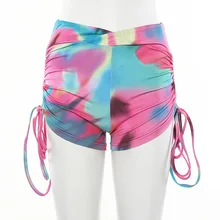 Спортивные Для женщин шорты для фитнеса с кисточками Шорты Для Йоги Спортивные Фитнес леггинсы Высокая Талия упражнений в тренажерном зале Активный стрейч шорты