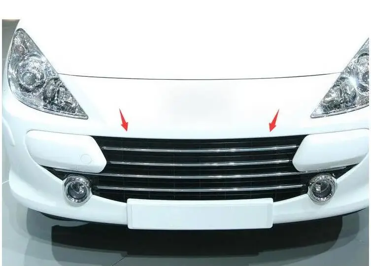 Автомобильные чехлы Чехол для peugeot 307 Высокое качество ABS Хромированная передняя решетка Вокруг отделки гоночных грилей отделка автомобиля Стайлинг