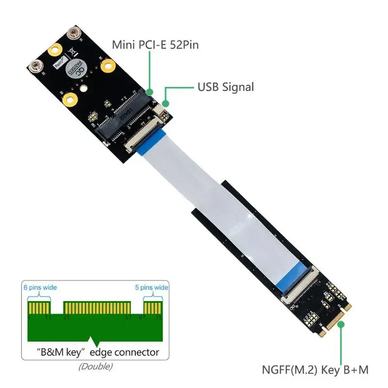 M.2 NGFF к Mini PCI-E адаптер NGFF ключ B к Mini PCI Express wifi M.2 wifi адаптер для wifi Bluetooth карты с FFC кабелями
