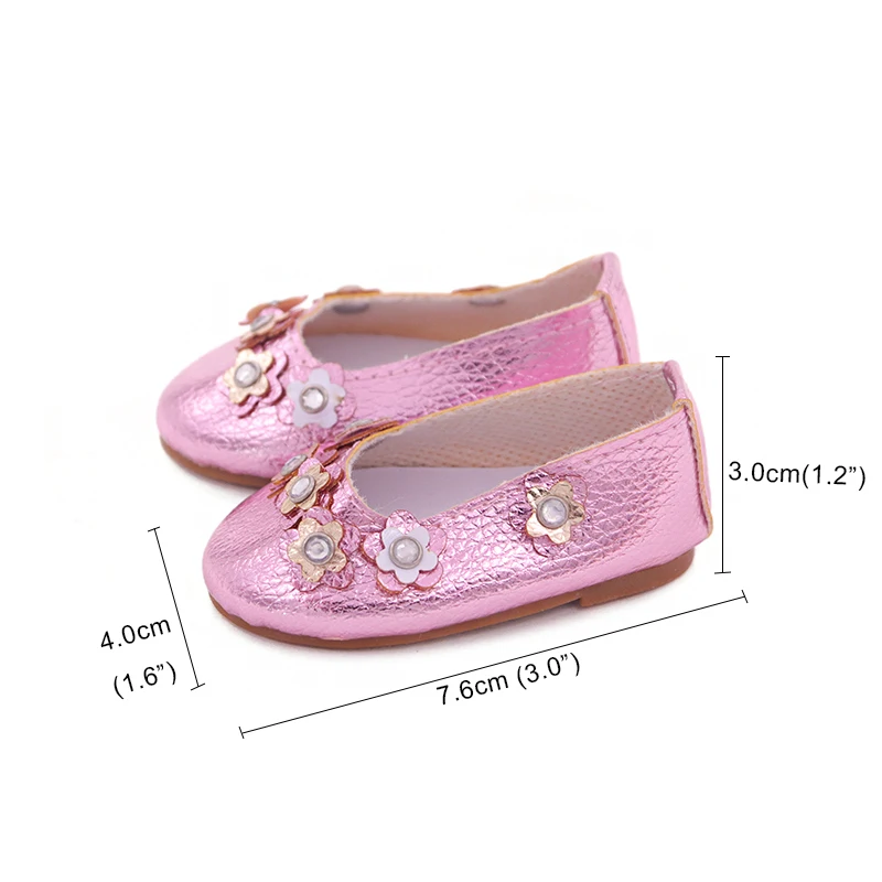 25 Style 7.5cm Doll Shoes For 18 inch Girls Doll 43 cm Baby New Born Dolls Toy Accessories