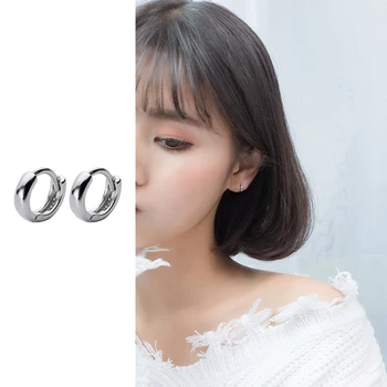 

Mcanie Classic 925 Sterling Silver Simple Anti-Allergy Hoop Earring for Women Minimalist Style Earring Fine Jewelry Student Gift